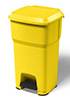 Урна-контейнер пластиковый с педалью 60 л. желтый ГЕРА